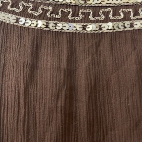 Central Park west brown chiffon embellished skirt - Picture 2 of 3